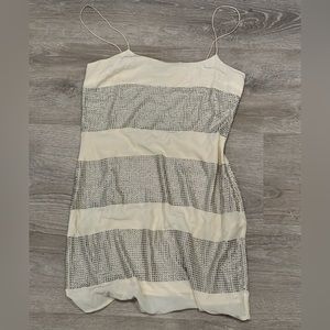 Sheri Bodell studded slinky ivory dress size SM